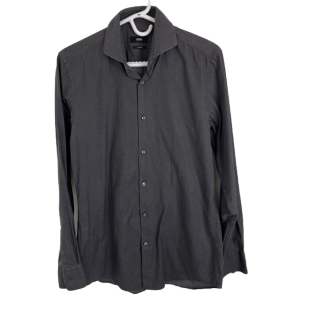 Hugo Boss Men's Slim Fit Charcoal Grey Dress Shirt Men's Size S